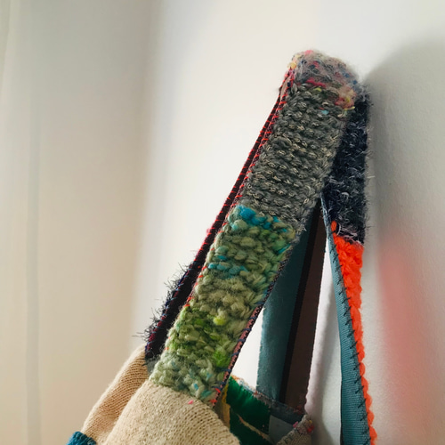 Bag 手縫いのバッグ 一点もの 布製 スローファッション