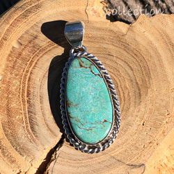 C2N-12 American Turquoise  Silver Pendant Top アメリカターコイズ シルバー 6枚目の画像