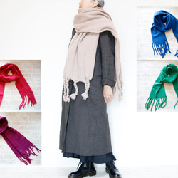 色が選べる ５色展開 ふわもこ素材のオーバーサイズドマフラー ギフトにも ワントーンコーデのアクセントにも◎ 1枚目の画像