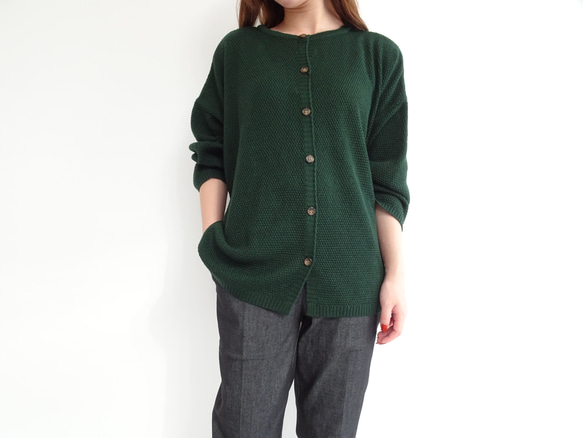 [日本製] 蝙蝠袖開襟衫 &lt;綠色&gt; 第1張的照片