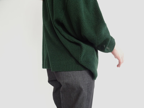 [日本製] 蝙蝠袖開襟衫 &lt;綠色&gt; 第2張的照片