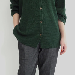 [日本製] 蝙蝠袖開襟衫 &lt;綠色&gt; 第3張的照片