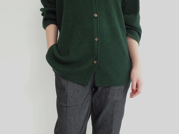 [日本製] 蝙蝠袖開襟衫 &lt;綠色&gt; 第3張的照片