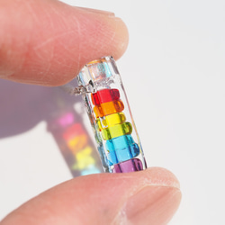 發光彩虹色玻璃「Rainbow [Petit]」項鍊 [棉繩，925 銀可選] [定制] &lt;&lt;免運費&gt;&gt; 第4張的照片