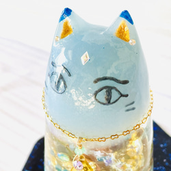 青い猫メジェド様 (チャロアイト&ラリマー) 7枚目の画像