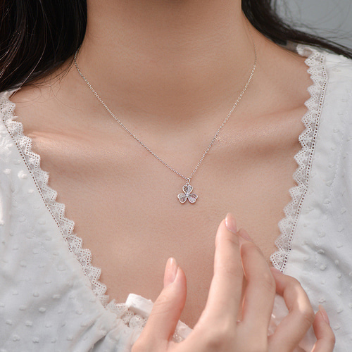 シルバー925 高見え 三つ葉 チャーム ネックレス スタリング シルバー925 高見え 三つ葉 チャーム ネックレス スタリング
