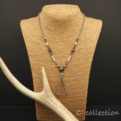 C2N-4 Native Handmade Beads Custom Necklace シルバービーズネックレス 4枚目の画像