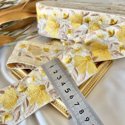 50cm  インド刺繍リボン シルク  花柄 19枚目の画像