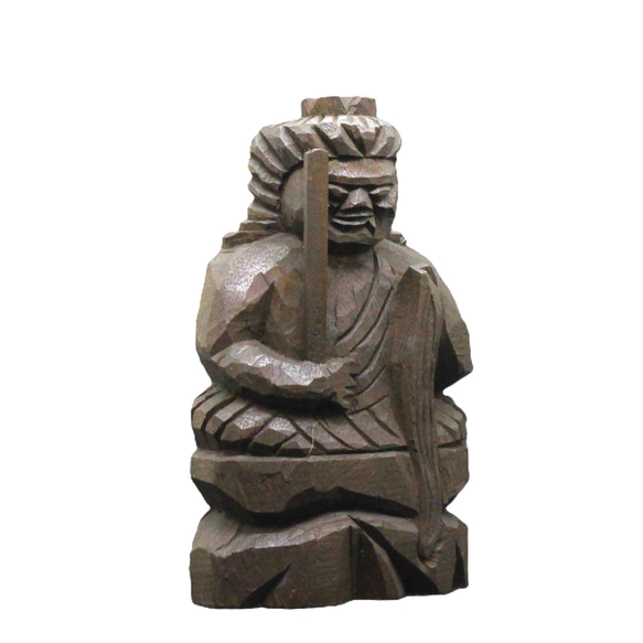 不動明王坐像（15cm fd4626）仏像 円空仏 摸刻 木彫 1枚目の画像