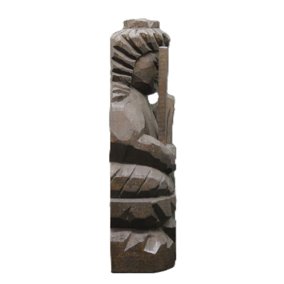 不動明王坐像（15cm fd5122）仏像 円空仏 摸刻 木彫 5枚目の画像