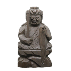 不動明王坐像 (15 公分 FD5122) 佛像圓空佛複製品木雕 第2張的照片