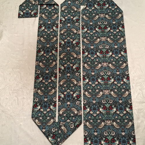 ウィリアムモリスストロベリーシーフウィローボウ半幅帯長尺リバーシブル