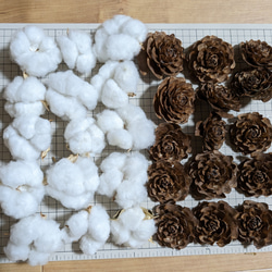 綿花 コットンフラワー& ドライフラワー2種セット 30個 その他素材