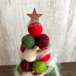 モコモコクリスマスツリー　羊毛フェルト 2枚目の画像