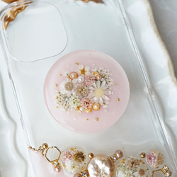 iPhoneケース スマホケース　Android antique flower jewelry  押し花　スマホグリップ 12枚目の画像
