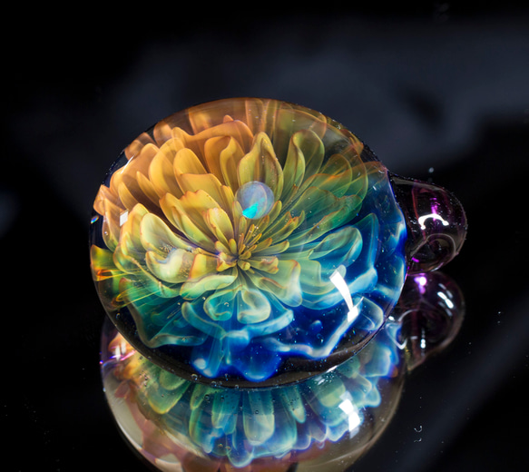 虹の花 ボロシリケイトガラスペンダント rf11 5枚目の画像