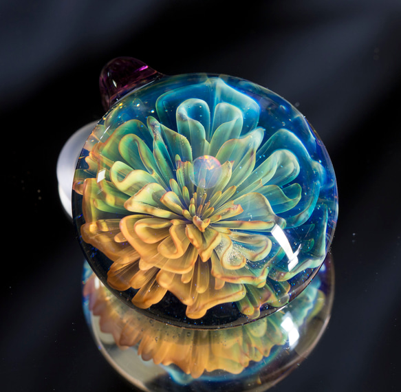 虹の花 ボロシリケイトガラスペンダント rf11 3枚目の画像
