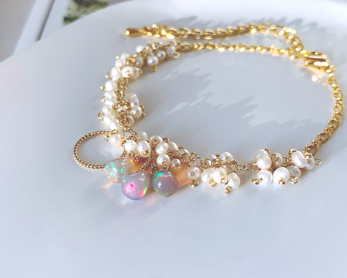 【まる様 オーダー品】天然石ブレスレット 2点 エンジェルラダークォーツ 丸玉ブレスレット12mm｜マライカ公式通販