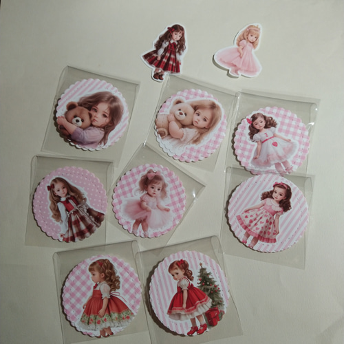 おすそ分け】ピンクカラーローディットペーパーバッグ紙もの素材コラージュ