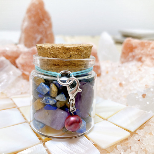 ラピスラズリ・タイガーアイ】星屑天然石ボトル+天然パール その他