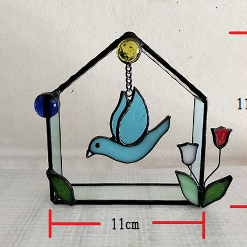 青い鳥のサンキャッチャー サンキャッチャー ステンドグラス みずまち