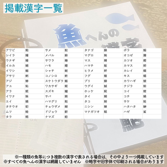 魚へんの漢字カード　漢字　趣味　さかな　難問漢字　小学生　中学生　参考書　暗記カード　単語カード　暇つぶし　 6枚目の画像