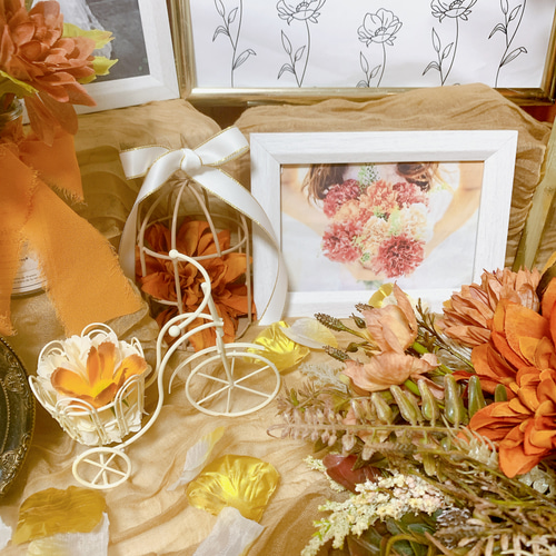 受注製作 No.1020 ブーケ付ウェルカムスペース 結婚式 テラコッタ 秋婚