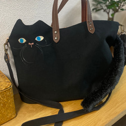 黒猫ちゃん　猫好きさんの為のトートバック 13枚目の画像