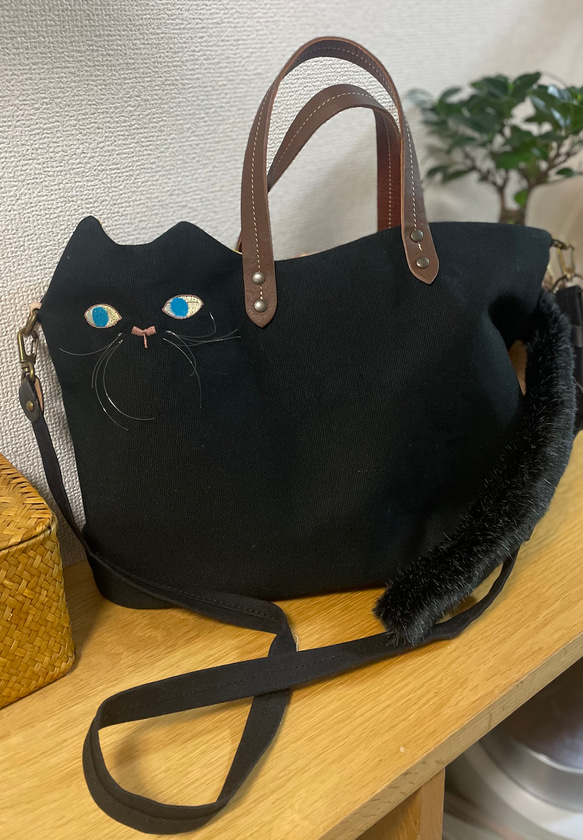 黒猫ちゃん　猫好きさんの為のトートバック 13枚目の画像