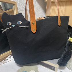 黒猫ちゃん　猫好きさんの為のトートバック 2枚目の画像