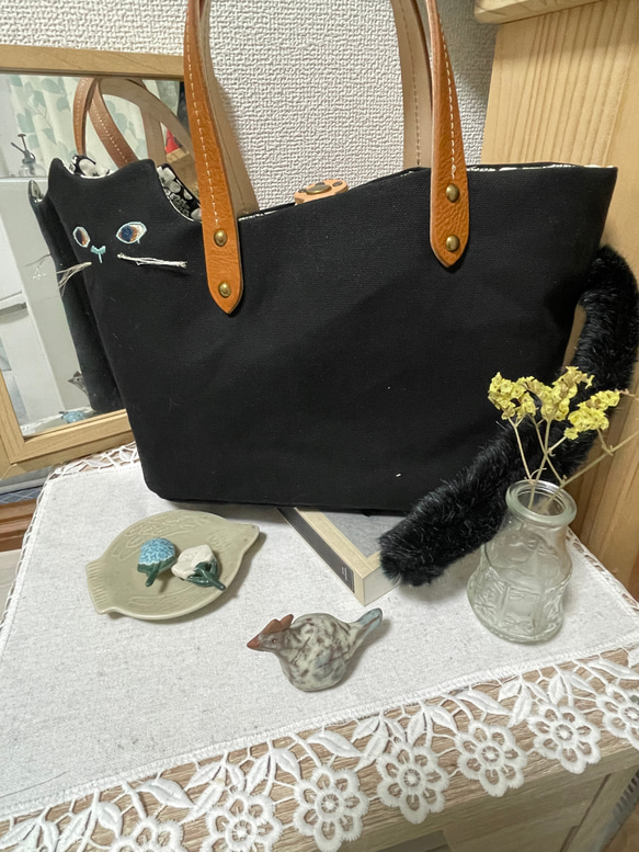 黒猫ちゃん　猫好きさんの為のトートバック 4枚目の画像