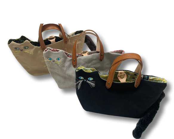 黒猫ちゃん　猫好きさんの為のトートバック 9枚目の画像