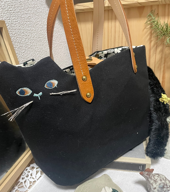 黒猫ちゃん　猫好きさんの為のトートバック 1枚目の画像