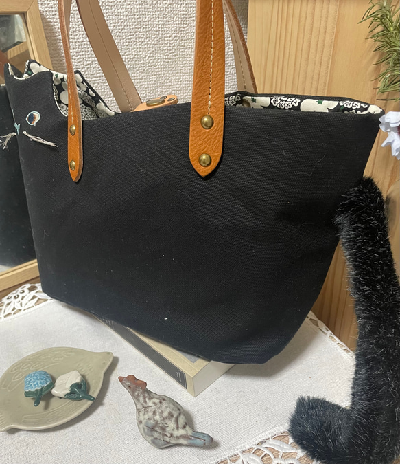 黒猫ちゃん　猫好きさんの為のトートバック 3枚目の画像