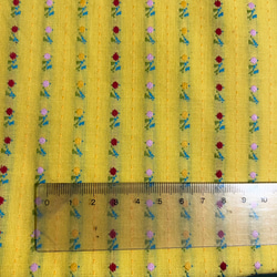 花柄織　刺繍柄　イエロー　播州織　コットン　ハンドメイド　可愛い　国産品 2枚目の画像