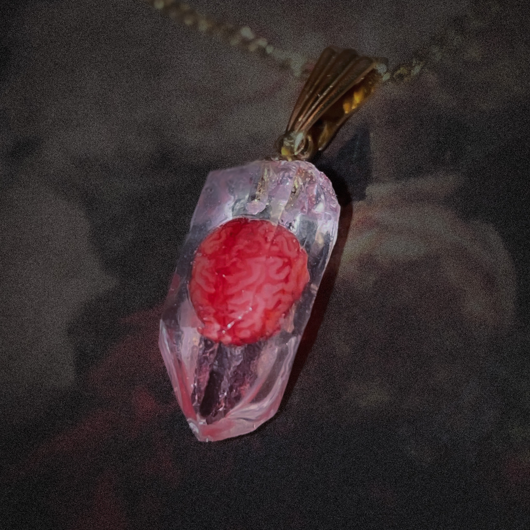 【ネックレス】人体水晶標本【脳】