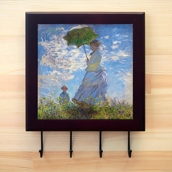 モネ『 散歩、日傘をさす女 』のカギ掛けフォトタイル 2 1枚目の画像
