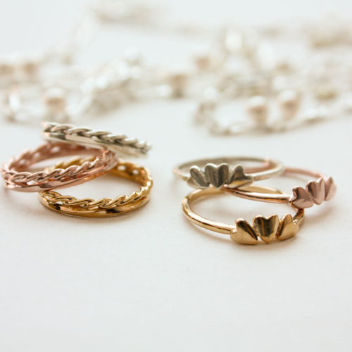 THREE HEART RINGS 3連ハートリング ／ シルバー ゴールド ピンク