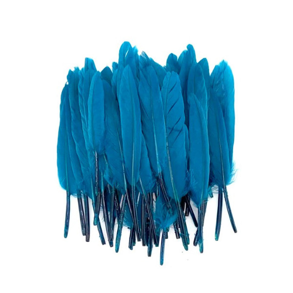 10個】ふわふわ天然フェザー アヒルの羽 28色 マリンブルー その他素材  