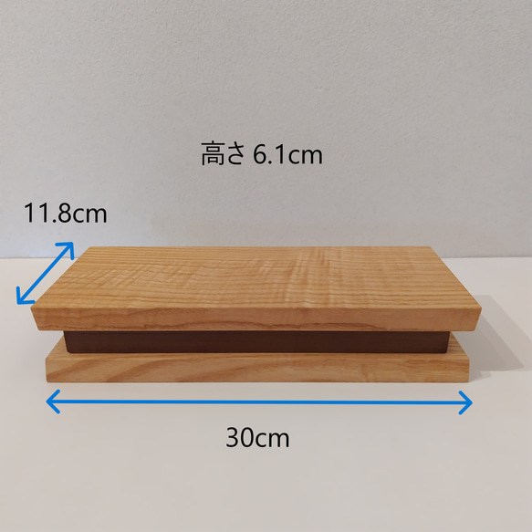 飾り台にもなる木箱6.7cm×23.5㎝　【名入れ可】 ～クリ･ホオノキ～ 5枚目の画像