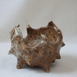 ナチュラルカラー(棘棘)香立て付き陶製ボウル 2枚目の画像