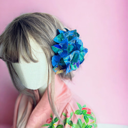 紫陽花の髪飾り　和風　和装　着物 1枚目の画像