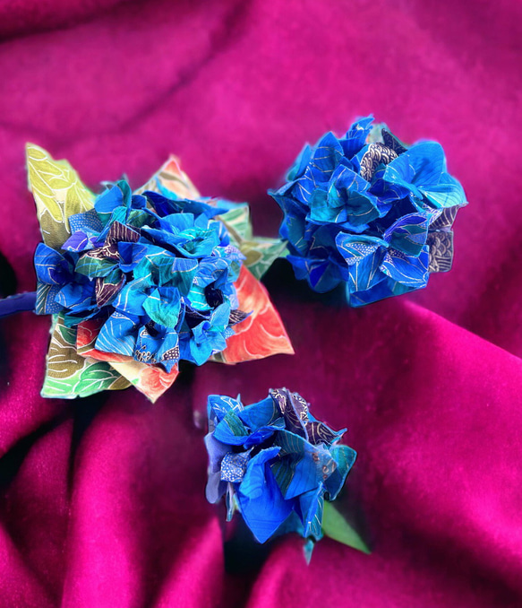 紫陽花の髪飾り　和風　和装　着物 7枚目の画像