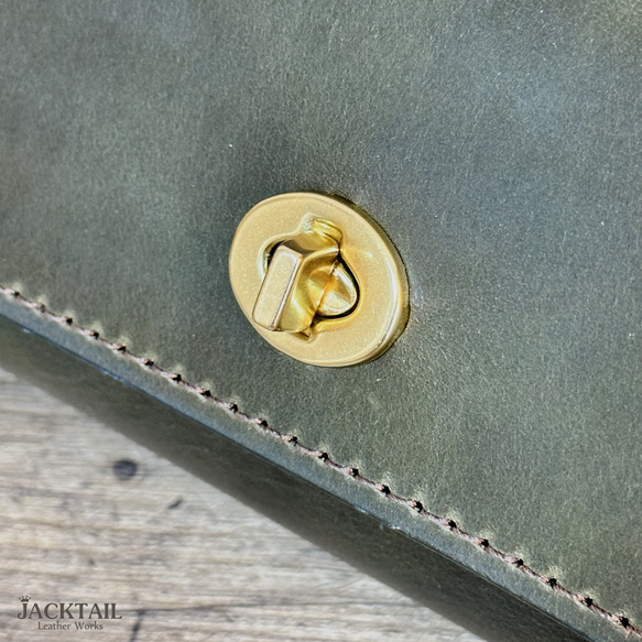 【オーダーサンプル】フルートケースカバー（ショルダーパッド付）／オイルレザー（カーキ） 5cm カーキ 高さ 奥行き