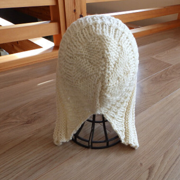 ⛄⛄防寒対策 厚地の暖かニット帽子⛄⛄ 【送料無料】バラクラバ。ボンネットタイプ 2枚目の画像