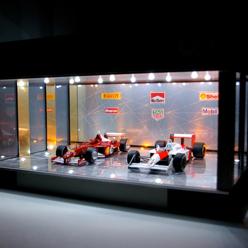 1/18、2台展示可・Gシルバー・ディスプレーBOX / ネオジオラマ 