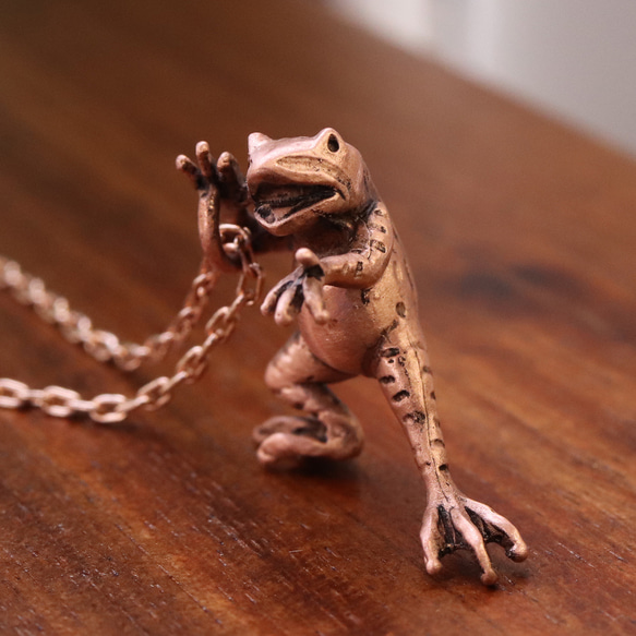 立体鳥獣戯画 豆かえるネックレス （659-755/純銅製） ネックレス
