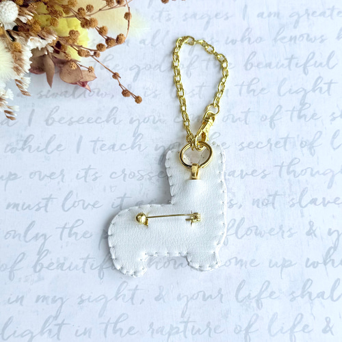 2way】ビーズ刺繍のうちの子バッグチャーム&ブローチ・コーギー