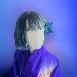 紫陽花の髪飾り　和風　和装　着物 5枚目の画像