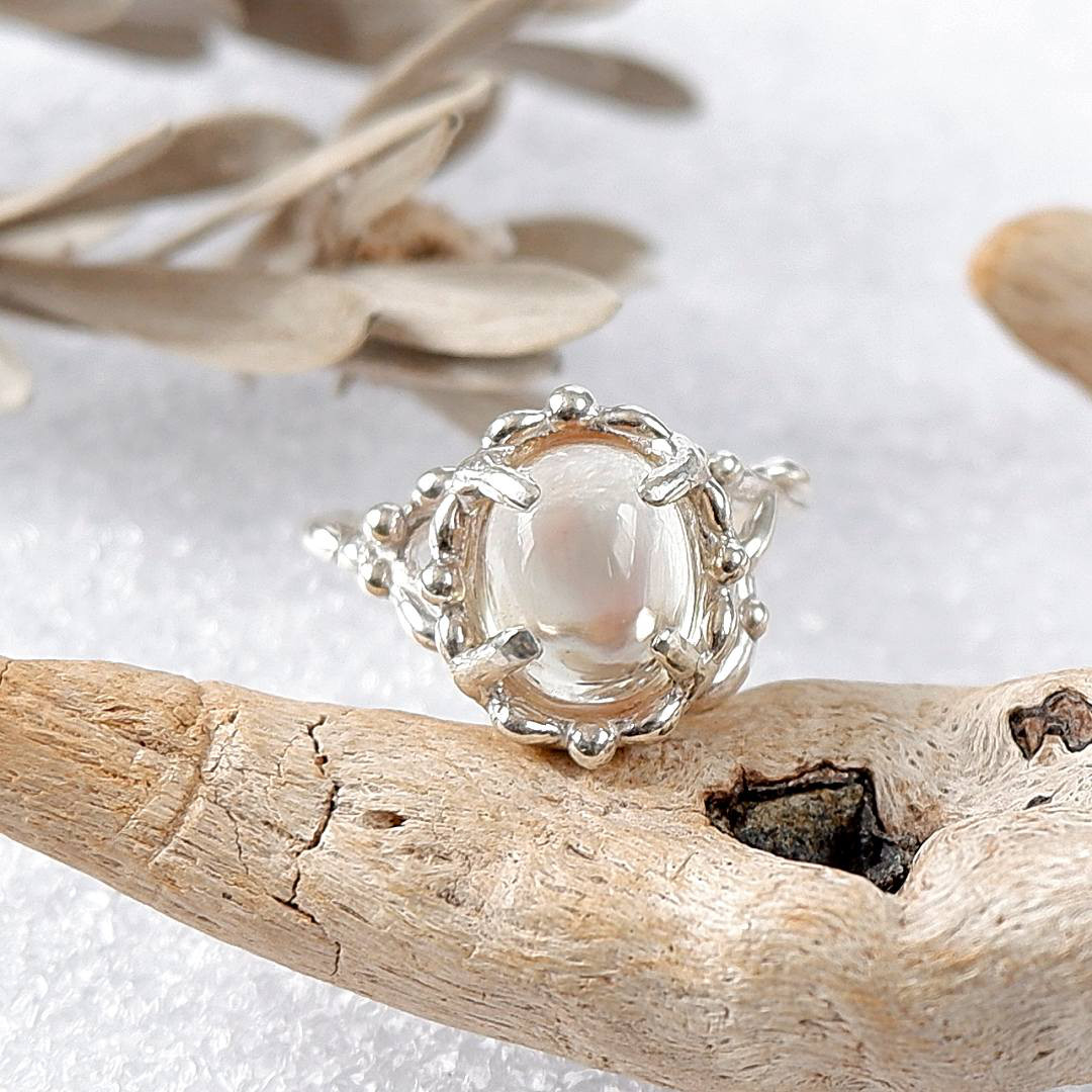 ～表情豊かな石～　アンデシンのデザインリング 9号　天然石アクセサリー　一点物 11,692円